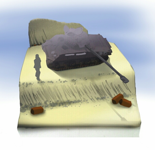 Sketch overlay of a photo of a diorama base I am working on currently.